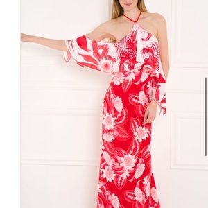 Jenifer Lopez for Marciano red floral maxi dress